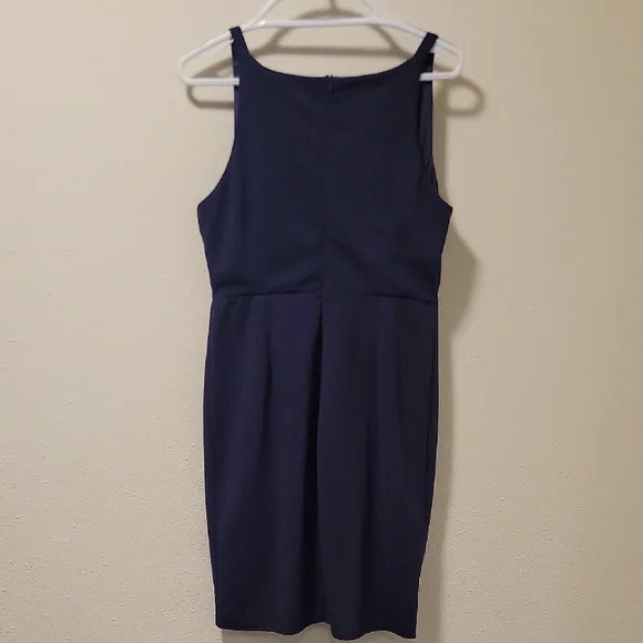 Blue Sleeveless V-Neck Sheath Mini Dress - Picture 6 of 8
